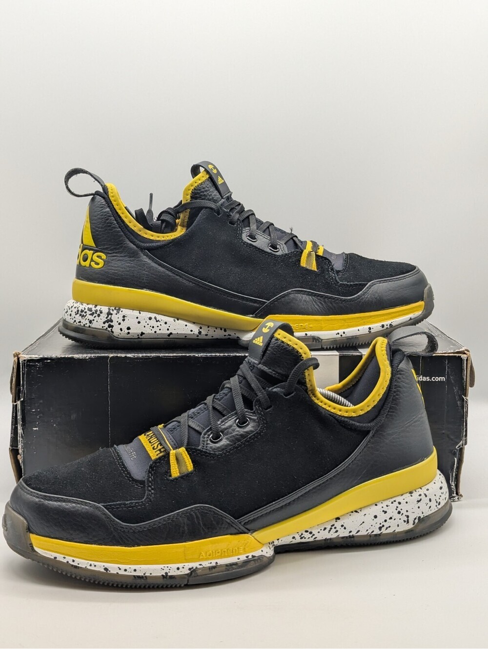 Mens Size 11.5 Oaklandish X Adidas D Lillard Black Yellow Basketball Shoe F37635
